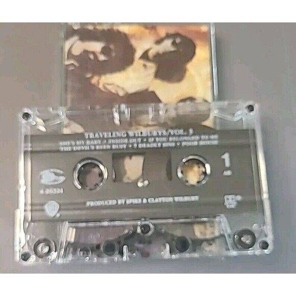 Vintage Traveling Wilburys Volume 3 Cassette Tape Petty Dylan 1990 Warner Bros - Picture 3 of 4